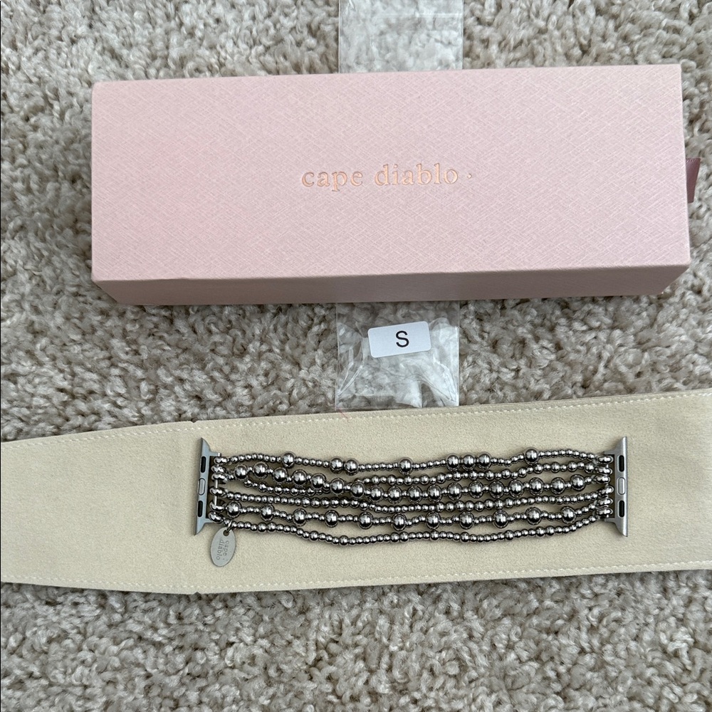 Cape Diablo Silver Beaded Bracelet Apple Watch - Small